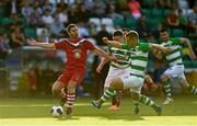 13 June 2014; Mark O'Sullivan, Cork City, in action against Shane Robinson and Robert Cornwall, Shamrock Rovers. SSE Airtricity League Premier Division, Shamrock Rovers v Cork City, Tallaght Stadium, Tallaght, Co. Dublin. Picture credit: Matt Browne / SPORTSFILE