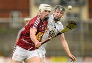 14 June 2014; Davy Gavin, Westmeath, in action against David Harney, Kildare. GAA All-Ireland Hurling Senior Championship Promotion Play Off, Westmeath v Kildare, Cusack Park, Mullingar, Co. Westmeath. Picture credit: Piaras Ó Mídheach / SPORTSFILE