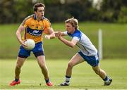 14 June 2014; Shane Brennan, Clare, in action against Conor Phelan, Waterford. Munster GAA Football Senior Championship, Quarter-Final, Replay, Clare v Waterford, Fraher Field, Dungarvan, Co. Waterford. Picture credit: Barry Cregg / SPORTSFILE