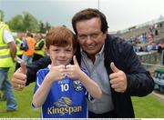 29 May 2016; Eight year old Cavan supporter Jack Whitney with Marty Morrissey after the game the Ulster GAA Football Senior Championship quarter-final between Cavan and Armagh at Kingspan Breffni Park, Cavan. Photo by Oliver McVeigh/Sportsfile
