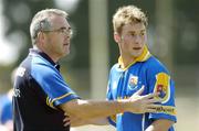 17 June 2006; Longford manager Luke Dempsey with Longford player Peter Foy. Bank of Ireland All-Ireland Senior Football Championship Qualifier, Round 1, Waterford v Longford, Walsh Park, Waterford. Picture credit: Damien Eagers / SPORTSFILE