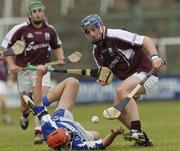 17 June 2006; David Forde, Galway, in action against Michael McEvoy, Laois. Guinness All-Ireland Senior Hurling Championship Qualifier, Round 1, Laois v Galway, O'Moore Park, Portlaoise, Co. Laois. Picture credit: Brian Lawless / SPORTSFILE