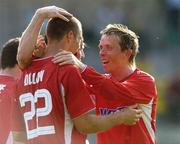 18 June 2006; Sean Dillon, left, Shelbourne, celebrates after scoring his side's first goal with team-mate Bobby Ryan. UEFA Intertoto Cup, First Round, First Leg, FK Vetra v Shelbourne, Vetros Stadium, Vilnius, Lithuania. Picture credit: David Maher / SPORTSFILE