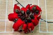 15 June 2014; The Team Munster womens basketball team huddle together after their Division 1 Final against Team Leinster. Special Olympics Ireland Games, University of Limerick, Limerick. Picture credit: Diarmuid Greene / SPORTSFILE