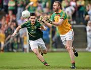 15 June 2014; Pat Coady, Carlow, in action against Donal Lenihan, Meath. Leinster GAA Football Senior Championship, Carlow v Meath, Dr. Cullen Park, Carlow. Picture credit: Barry Cregg / SPORTSFILE