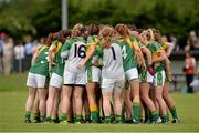 15 May 2014; The Meath team form a huddle before the game. Aisling McGing Ladies U21 Football Final, Dublin v Meath, Clane, Co. Kildare. Picture credit: Piaras Ó Mídheach / SPORTSFILE