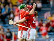 15 June 2014; Cork players Alan Cadogan, left, and Stephen Moylan celebrate after the game. Munster GAA Hurling Senior Championship, Semi-Final, Clare v Cork, Semple Stadium, Thurles, Co. Tipperary. Picture credit: Dáire Brennan / SPORTSFILE