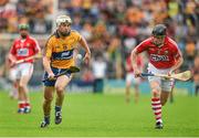 15 June 2014; Conor McGrath, Clare, in action against Shane O'Neill, Cork. Munster GAA Hurling Senior Championship, Semi-Final, Clare v Cork, Semple Stadium, Thurles, Co. Tipperary. Picture credit: Ray McManus / SPORTSFILE