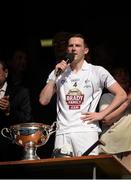7 June 2014; Kildare captain Niall Ó Muineacháin gives his acceptance speech after the game. Christy Ring Cup Final, Kerry v Kildare, Croke Park, Dublin. Picture credit: Piaras Ó Mídheach / SPORTSFILE