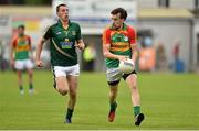 15 June 2014; Michael Meaney, Carlow, in action against Damien Carroll, Meath. Leinster GAA Football Senior Championship, Carlow v Meath, Dr. Cullen Park, Carlow. Picture credit: Barry Cregg / SPORTSFILE
