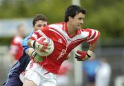 18 June 2006; Mark Duignan, Padraig Pearses, Co Roscommon, in action against Pat Coughlan, Westport, Co Mayo. Leo Kenny Cup Final, Westport, v Padraig Pearses, Dr. Hyde Park, Co. Roscommon. Picture credit: Ray McManus / SPORTSFILE