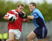 18 June 2006; Jarlath Egan, Padraig Pearses, Co Roscommon, in action against Sean Scott, Westport, Co Mayo. Leo Kenny Cup Final, Westport, v Padraig Pearses, Dr. Hyde Park, Co. Roscommon. Picture credit: Ray McManus / SPORTSFILE