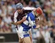 17 June 2006; Damien Hayes, Galway, in action against Brian Campion, Laois. Guinness All-Ireland Senior Hurling Championship Qualifier, Round 1, Laois v Galway, O'Moore Park, Portlaoise, Co. Laois. Picture credit: Brian Lawless / SPORTSFILE