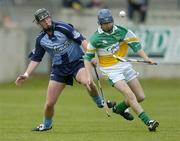 21 June 2006; Alan Egan, Offaly, in action against Ger O'Meara, Dublin. Leinster U21 Hurling Championship Semi-Final, Dublin v Offaly, Parnell Park, Dublin. Picture credit: David Maher / SPORTSFILE