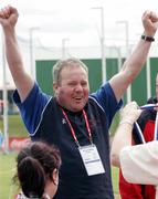 24 June 2006; Pat Norris, from Kilkenny, Team Leinster, about to receive his Bronze medal in the 100M, divison 20, at the 2006 Special Olympics Ireland Games. Antrim Forum, Belfast, Co. Antrim. Picture credit: Oliver McVeigh / SPORTSFILE