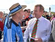 22 September 2013; An Taoiseach Enda Kenny T.D. is greeted by Dublin supporter Liam Kenny, ahead of the GAA Football All-Ireland Championship Finals, Croke Park, Dublin. Picture credit: Brian Lawless / SPORTSFILE