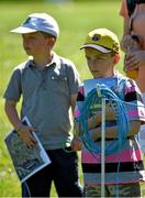 18 June 2014; The Loughnane brothers Ben, right, age 9, and Sean, age 7, from Castlemartyr, Co. Cork, watch Graeme McDowell on the fifteenth green during the 2014 Irish Open Golf Championship Pro-Am. Fota Island, Cork. Picture credit: Diarmuid Greene / SPORTSFILE