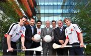 18 June 2014; PwC, Ireland's largest professional services firm, have announced that it is renewing it's partnership with the GAA and the GPA. PwC's original patnership with the GAA/GPA commenced in 2012 and this renewal will extend the sponsorship to the end of 2017. In attendance at the launch are, from left, Shane O'Neill, PwC and Cork hurler, Dessie Farrell, CEO, GPA, Cian O'Sullivan, PwC and Dublin footballer, Ronan Murphy, Senior Partner, PwC, Sean Cavanagh, Tyrone footballer, Uachtarán Chumann Lúthchleas Gael Liam Ó Néill, and Pádraic Collins, Clare hurler. PwC Head Office, One Spencer Dock, North Wall Quay, Dublin. Picture credit: Brendan Moran / SPORTSFILE