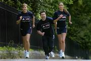 19 June 2006; Taking the Challenge: Models Sarah McGovern, left, and Ruth Griffin with Today FM’s Paul Collins who are all running the adidas Irish Runner Challenge in the Phoenix Park on July 9th.  Pre-Race day entries close on Monday 25th June – check www.adidasdublinmarathon.ie for details. Dublin. Picture credit: Brendan Moran / SPORTSFILE