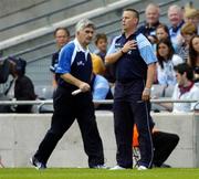 25 June 2006; Paul Caffrey, Dublin manager, with Laois manager Mick O'Dwyer, Laois. Bank of Ireland Leinster Senior Football Championship, Semi-Final, Dublin v Laois, Croke Park, Dublin. Picture credit: Damien Eagers / SPORTSFILE