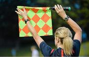 6 June 2014; Assistant referee Paula Brady signals for a substitution. FAI Ford Cup, 2nd Round, UCD v Galway, UCD Bowl, Belfield, Dublin. Picture credit: Piaras Ó Mídheach / SPORTSFILE