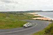 21 June 2014; Sam Moffett and James O'Reilly, Ford Fiesta WRC, in action during SS 8 at the Donegal International Rally, Knockalla, Portsalon, Co. Donegal. Picture credit: Barry Cregg / SPORTSFILE