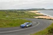 21 June 2014; PJ McDermott and Paul Goodman, Subaru Impreza WRC, in action during SS 8 at the Donegal International Rally, Knockalla, Portsalon, Co. Donegal. Picture credit: Barry Cregg / SPORTSFILE