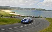 21 June 2014; Darren Gass and Enda Sherry, Subaru Impreza WRC, in action during SS 8 at the Donegal International Rally, Knockalla, Portsalon, Co. Donegal. Picture credit: Barry Cregg / SPORTSFILE