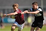 21 June 2014; Colm Mannion, Galway, in action against Eddie McGuinness, Sligo. Connacht GAA Football Minor Championship, Semi-Final, Sligo v Galway. Markievicz Park, Sligo. Picture credit: Stephen McCarthy / SPORTSFILE