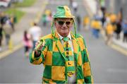 22 June 2014; Donegal supporter John Porter, from Buncrana, Co. Donegal, on his way to the game. Ulster GAA Football Senior Championship, Semi-Final, Donegal v Antrim, St Tiernach's Park, Clones, Co. Monaghan. Picture credit: Oliver McVeigh / SPORTSFILE