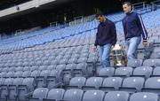 27 June 2006; Wexford captain Keith Rossiter, left, and Kilkenny captain Jackie Tyrrell with the Bob O'Keeffe Cup at a photocall ahead of this weekend's Guinness Leinster Senior Hurling Championship Final. Croke Park, Dublin. Picture credit: Brian Lawless / SPORTSFILE