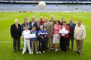 29 June 2006; Gaelic Telecom, the Official Telecoms Partner of the GAA, today presented a total of 20,000 to Westport GAA and 2 members of the club. Pictured at the presentation are, Paddy Muldoon, Central Council member for Mayo and member of Westport GAA, John Coghlan, Chairman, Sean Hoban, Treasurer, President of the GAA, Nickey Brennan, Peter Reynolds, Gerry O'Connell, General Manager, Gaelic Telecom, James Waldren, Mayo County Board Chairman, Rachael Sheridan, Tomas Reynolds, Mary Sheridan, John F Sheridan and Seamus Geraghty, Secretary. Croke Park. Jones Road. Dublin. Picture credit: Damien Eagers / SPORTSFILE