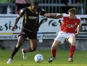 30 June 2006; Darren Mansaram, Sligo Rovers, in action against Stephen Brennan, St. Patrick's Athletic. eircom League, Premier Division, St. Patrick's Athletic v Sligo Rovers, Richmond Park, Dublin. Picture credit: David Maher / SPORTSFILE