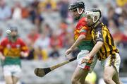 2 July 2006; Kieran Mooney, Kilkenny, in action against Padraigh Amond, Carlow. ESB Leinster Minor Hurling Championship Final, Carlow v Kilkenny, Croke Park, Dublin. Picture credit: David Maher / SPORTSFILE