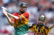 2 July 2006; Aaron Cox, Carlow, in action against James Dowling, Kilkenny. ESB Leinster Minor Hurling Championship Final, Carlow v Kilkenny, Croke Park, Dublin. Picture credit: David Maher / SPORTSFILE
