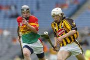 2 July 2006; John Mulhall, Kilkenny, in action against Dwain Kavanagh, Carlow. ESB Leinster Minor Hurling Championship Final, Carlow v Kilkenny, Croke Park, Dublin. Picture credit: Aoife Rice / SPORTSFILE