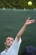 3 July 2006; Stephen Nugent serves to Adam Chadaj. Shelbourne Men's Irish Open Tennis Championship 2006, Stephen Nugent.v.Adam Chadaj, Fitzwilliam Lawn Tennis Club, Donnybrook, Dublin. Picture credit: Damien Eagers / SPORTSFILE