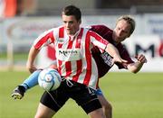 4 July 2006; Kevin Mc Hugh, Derry City, in action against Sami Ristila, Drogheda United. eircom League Cup, Quarter-Final, Derry City v Drogheda United, Brandywell, Derry. Picture credit: Oliver McVeigh / SPORTSFILE