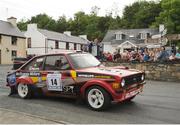 22 June 2014; Gary McPhillips and Paul Sheridan, from Emyvale, Co. Monaghan, Escort Mk2, in action during the SS15 at the Donegal International Rally, Glen Village, Co. Donegal. Picture credit: Philip Fitzpatrick / SPORTSFILE