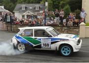22 June 2014; Richard Moffett and Martin Connolly, from Monaghan, Starlet, in action during the SS15 at the Donegal International Rally, Glen Village, Co. Donegal. Picture credit: Philip Fitzpatrick / SPORTSFILE
