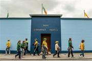 22 June 2014; Donegal supporters file past the original changing rooms at the ground. Ulster GAA Football Senior Championship, Semi-Final, Donegal v Antrim, St Tiernach's Park, Clones, Co. Monaghan. Picture credit: Oliver McVeigh / SPORTSFILE