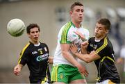 22 June 2014; Patrick McBrearty, Donegal, in action against Niall Delargy, Antrim. Ulster GAA Football Senior Championship, Semi-Final, Donegal v Antrim, St Tiernach's Park, Clones, Co. Monaghan. Picture credit: Oliver McVeigh / SPORTSFILE