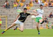22 June 2014; Odhran McNiallais, Donegal, in action against Niall KcKeever, Antrim. Ulster GAA Football Senior Championship, Semi-Final, Donegal v Antrim, St Tiernach's Park, Clones, Co. Monaghan. Picture credit: Oliver McVeigh / SPORTSFILE
