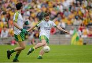 22 June 2014; Darach O'Connor, Donegal, shoots to score his side's second goal. Ulster GAA Football Senior Championship, Semi-Final, Donegal v Antrim, St Tiernach's Park, Clones, Co. Monaghan. Picture credit: Oliver McVeigh / SPORTSFILE
