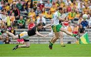 22 June 2014; Colm McFadden, Donegal, in action against Justin Crozier, Antrim. Ulster GAA Football Senior Championship, Semi-Final, Donegal v Antrim, St Tiernach's Park, Clones, Co. Monaghan. Picture credit: Oliver McVeigh / SPORTSFILE