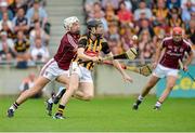 22 June 2014; Aidan Fogarty, Kilkenny, in action against Padraig Brehony, Galway. Leinster GAA Hurling Senior Championship, Semi-Final, Kilkenny v Galway, O'Connor Park, Tullamore, Co Offaly. Picture credit: Piaras Ó Mídheach / SPORTSFILE