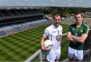 23 June 2014; In attendance at the Leinster GAA Football Senior Championship Semi-Final Photocall are Kildare footballer Michael Foley, left, and Meath footballer Kevin Reilly. Etihad Skyline, Croke Park, Dublin. Picture credit: Ramsey Cardy / SPORTSFILE