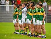 22 June 2014; The Kerry players stand for the National Anthem. Munster GAA Football Senior Championship, Semi-Final, Clare v Kerry, Cusack Park, Ennis, Co. Clare. Picture credit: Ray McManus / SPORTSFILE