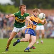 22 June 2014; Padraic Collins, Clare, in action against Fionn Fitzgerald, Kerry. Munster GAA Football Senior Championship, Semi-Final, Clare v Kerry, Cusack Park, Ennis, Co. Clare. Picture credit: Ray McManus / SPORTSFILE