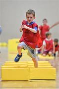 23 June 2014; Josh Moriarty, aged 6, from Delganey, Co. Wicklow in action at the Forest Feast Little Athletics Jamboree, Shoreline Leisure Centre, Greystones, Co. Wicklow. Picture credit: Barry Cregg / SPORTSFILE